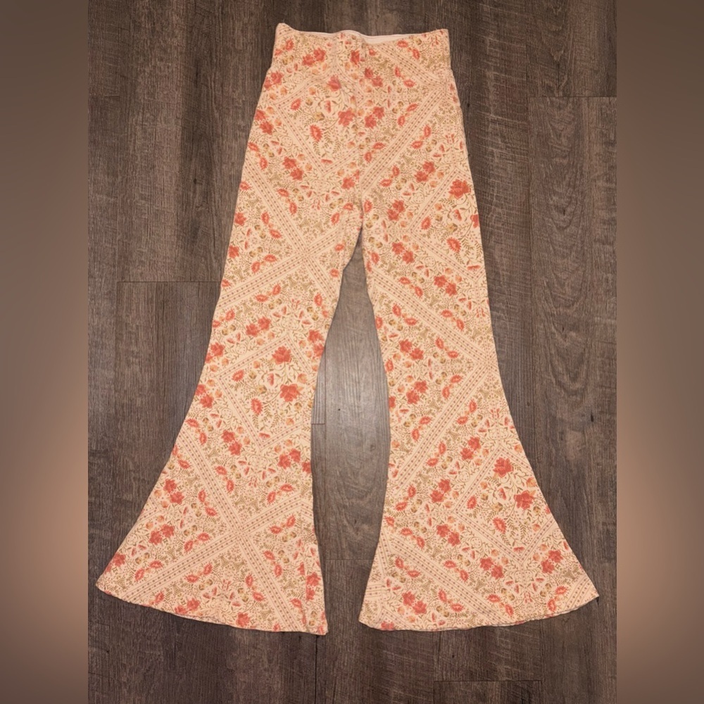 Show Me Your MuMu Floral Bohemian Wide-Leg Pants Stretch Waist Size Small - Picture 4 of 9